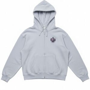 PINK Victoria’s Secret Crest Full Zip Hoodie Light Blue Women’s XL